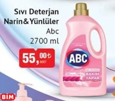 ABC SIVI DETERJAN NARİN&YÜNLÜLER ABC SIVI DETERJAN NARİN&YÜNLÜLER